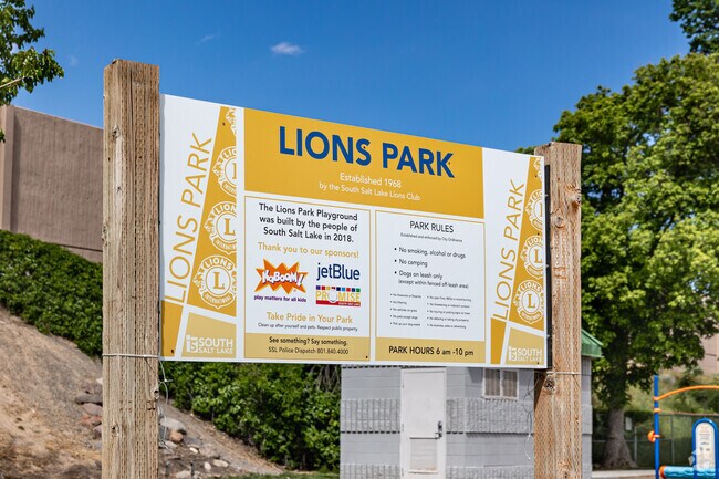 South Salt Lake Lions Park was built by the Lions Club and community volunteers.
