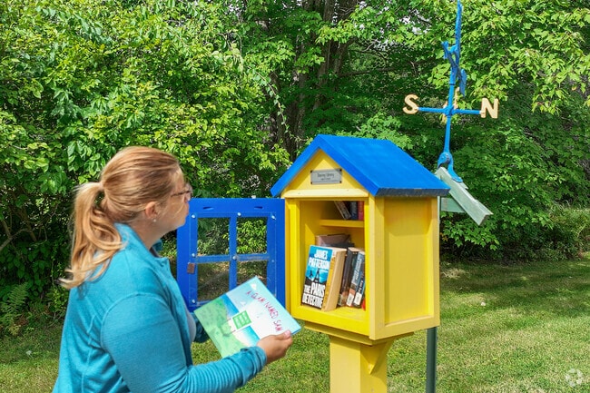 Stop by the charming Little Library in Newton to swap out a book and discover something new.