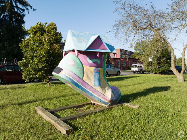 A installed art piece near The Mills.