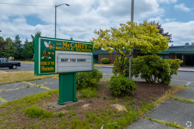 The main entrance of Dexter McCarty Middle School is on SE 5th St in Gresham.