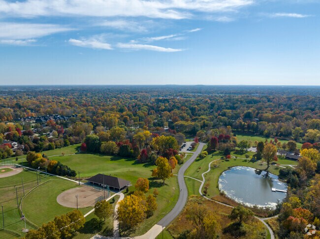 Aerial view of Plymouth Township Park in Plymouth Township.