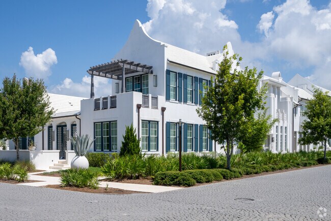 Hand-laid cobblestones and open shutters define the charm of Alys Beach.