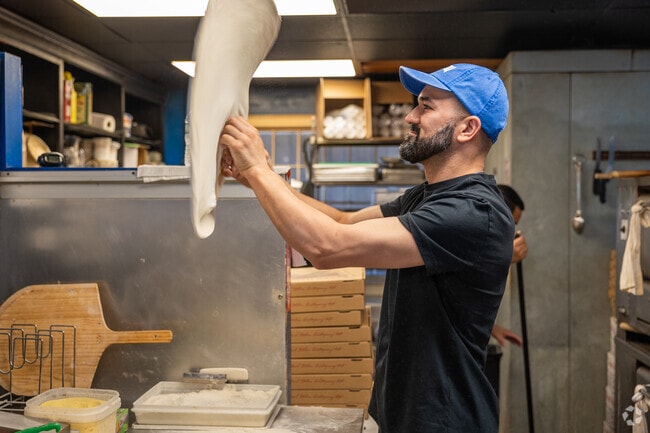 The dough is always fresh at Blue Moon Pizzeria in Norwell.