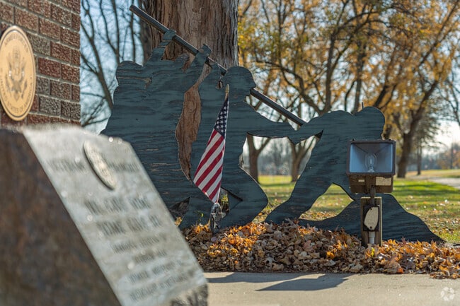 The Port Edwards veterans memorial honors local service members and community history.