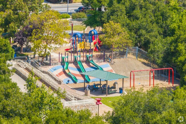 Farm Hill's Stulsaft Park is home to some large slides that follow the hill.