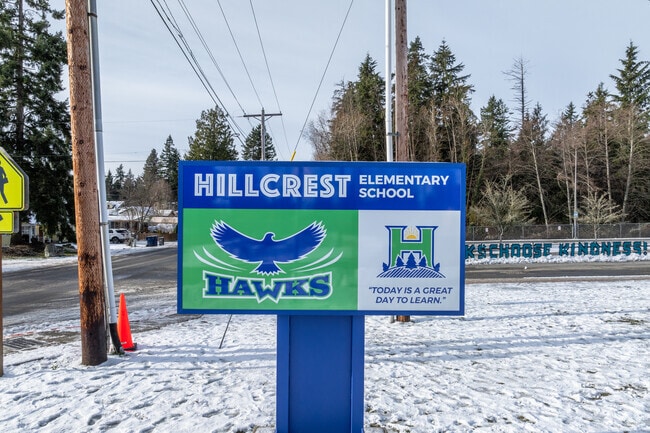 Hillcrest Elementary School signage.