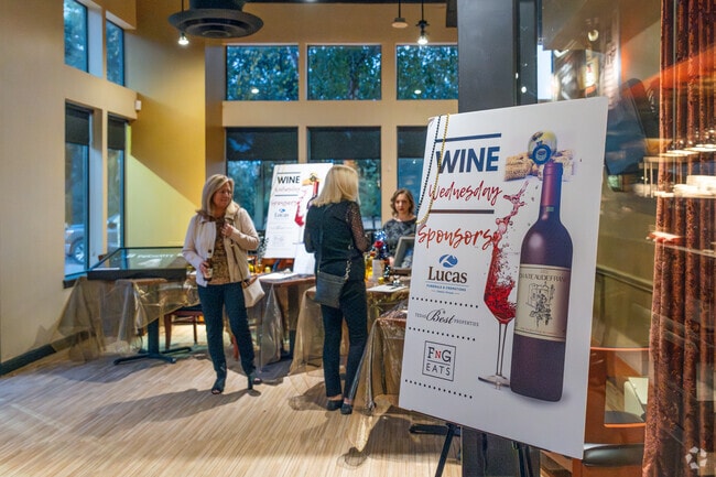 Locals gather at Wine Wednesday monthly in Keller, TX.