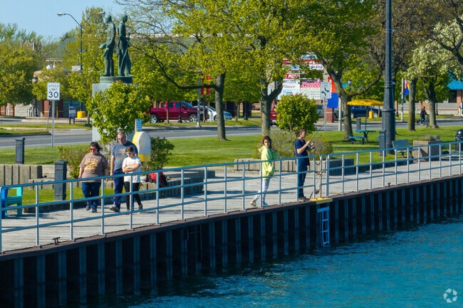 Algonac Waterfront Park is great for fishing and freighter watching near Pearl Beach.