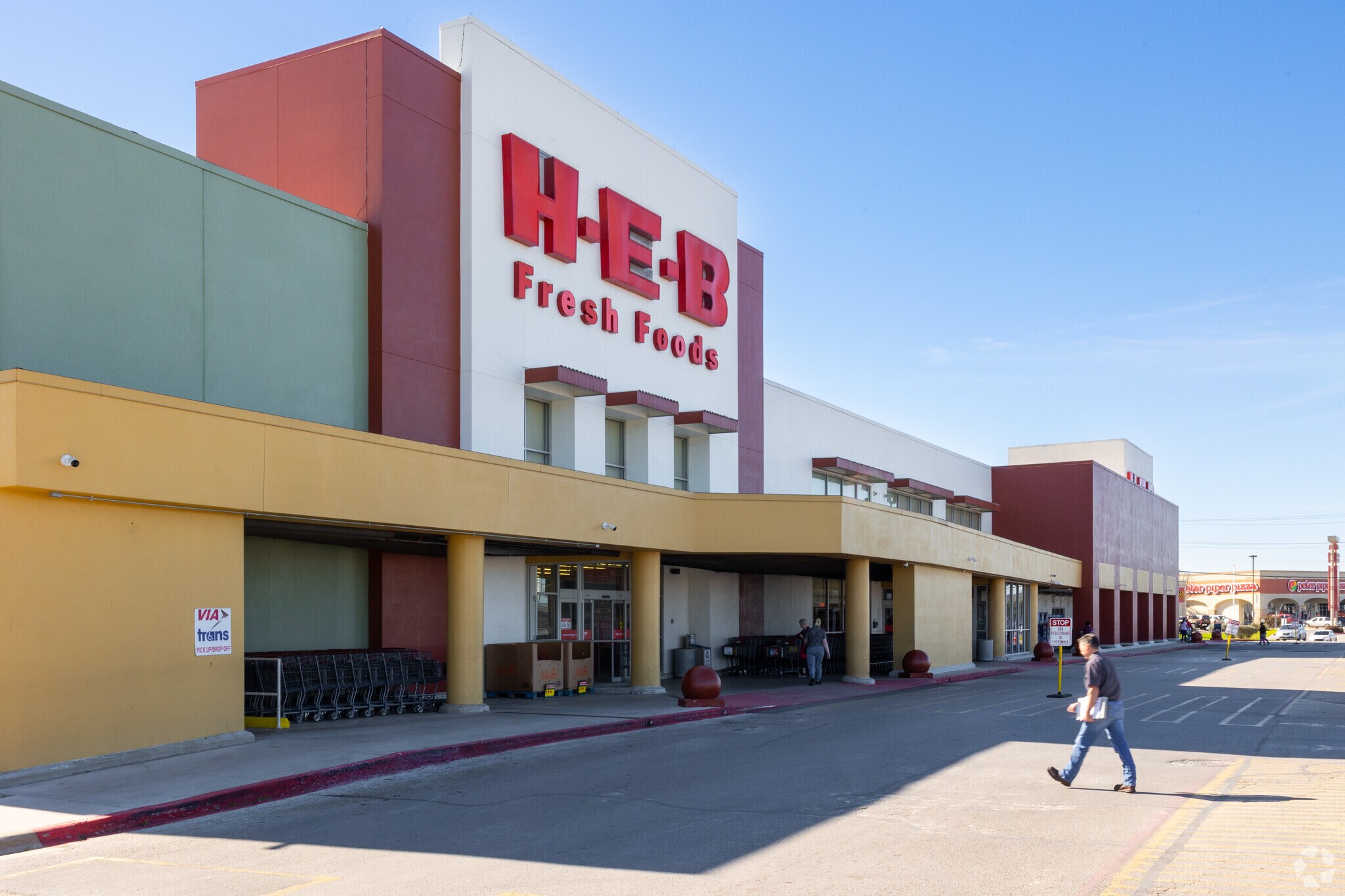 Locals can get all their grocery needs at the nearby H-E-B.