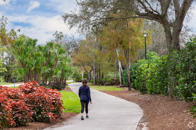 Cypress Woods features wide sidewalks, perfect for walking throughout the community.