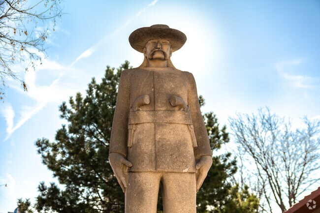 A statue of Wild Bill Hickock is located in downtown Hays.