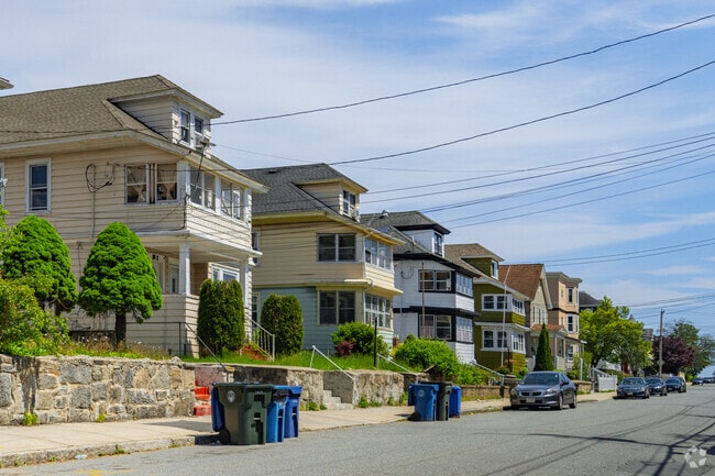 Rows of single family homes are seen when walking down the residential streets of Prospect Hill-Back Bay.