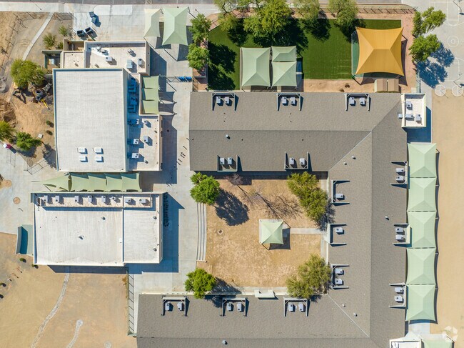 Tuscano Elementary School has a nice courtyard for children to enjoy.