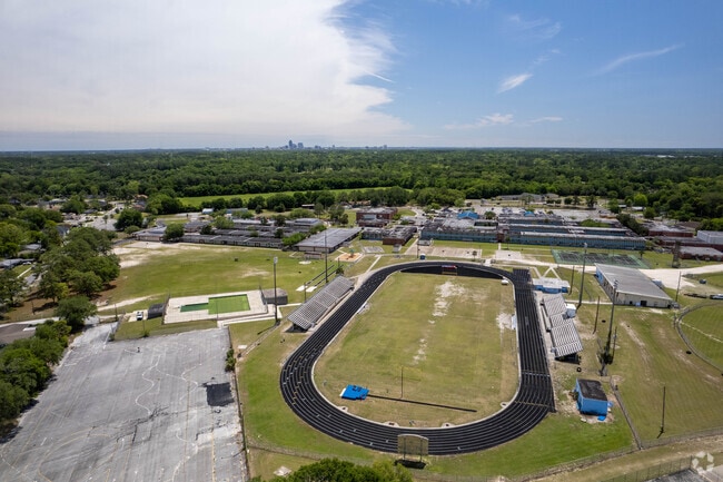 The athletic field of the Jean Ribault Middle School