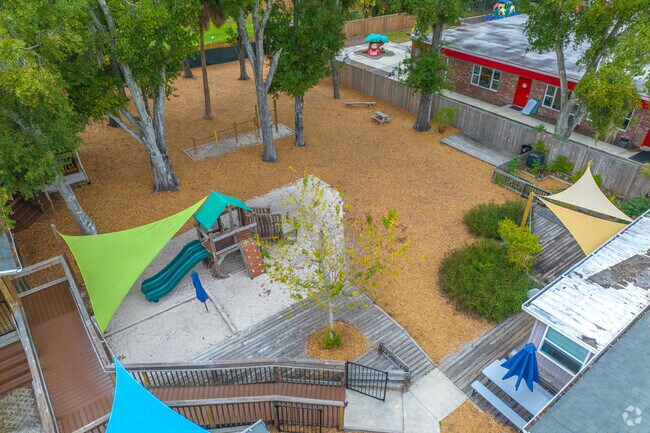 Community Montessori School has a clean backyard area for children to play all day.