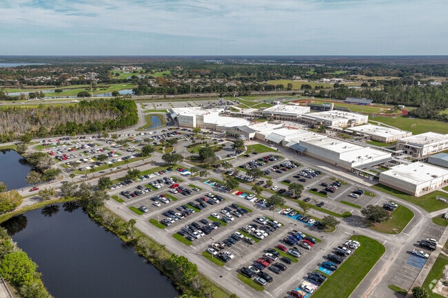 The parking lot is full on this school day at Harmony High School.