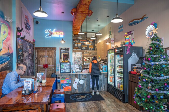 Inside Shrmipy's Burrito Bar you can find extensive menu that will fit your taste buds.