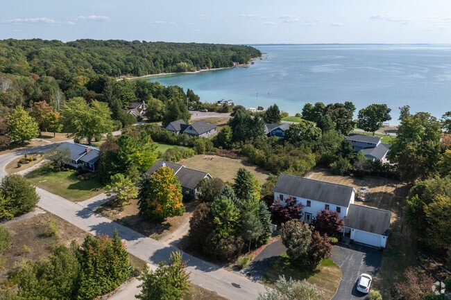 Omena homes sit on large lots and have plenty of shade from the trees.