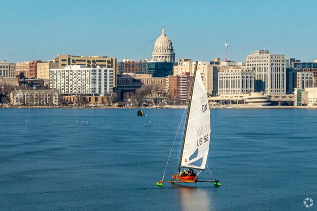 Ice boat racing is a favorite for Tenney-Lapham locals to watch from their side of the lake.
