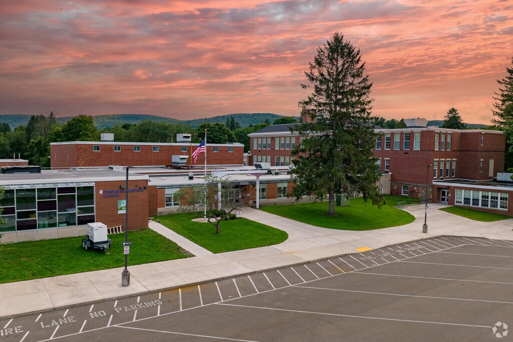 Dryden Elementary School looks pretty at Sunset.