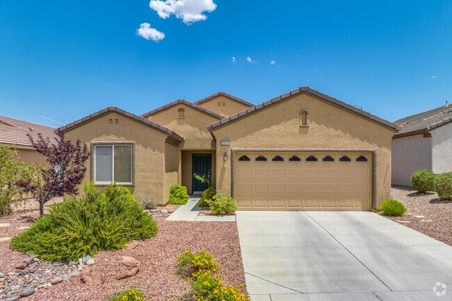 A contemporary, Spanish-style home with two car garage in Solera at Anthem, a Las Vegas suburb.