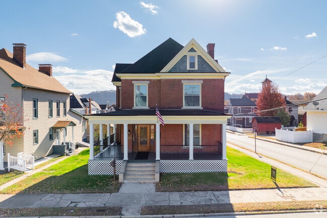 Renovated homes from the early 1900s line central Moundsville streets.