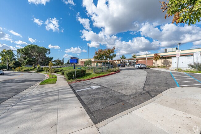 The pick up and drop off area at Aerial view of the entire campus at Heights Christian Jr High S