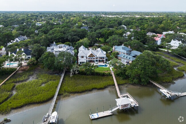 Some I'On homes include private docks along Hobcaw Creek.