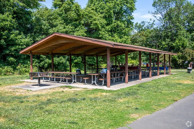 Neshaminy State Park has covered picnic tables and areas can be reserved in Bensalem.