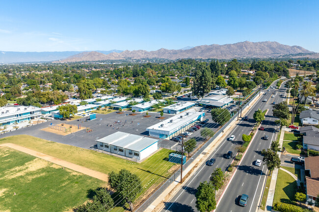 The beautiful campus of Alcott Elementary School includes modern amenities for students.