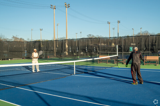 Hit the tennis ball with a friend at Ensley Park.