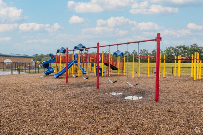 The playground is accessible during recess for students at Island Creek Elementary School.