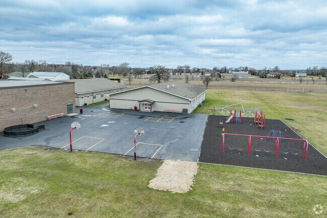Riley School has a small basketball goals.