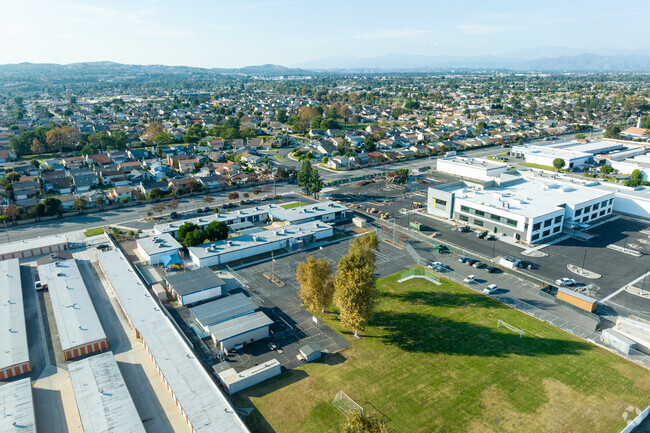 A view of the Buena Vista Continuation High School buildings from the street.