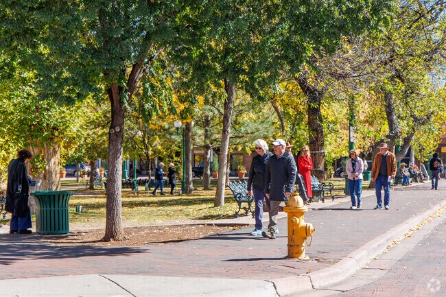 Valle del Sol residents walk down to the Santa Fe Plaza for a quaint stroll.