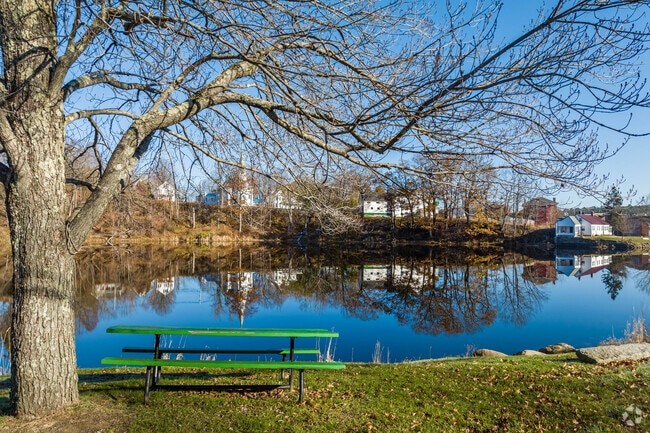 This small park area on River Road provides a great view of downtown Greenville.