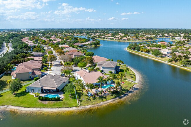 Most of the homes in Pembroke Falls have pools.