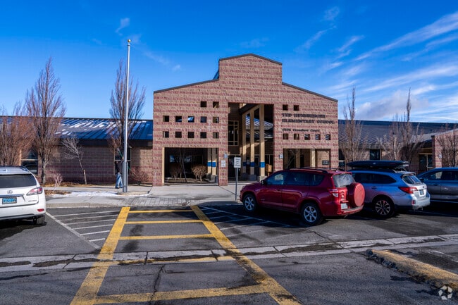 The crosswalk in front of Ted Hunsburger Elementary School.
