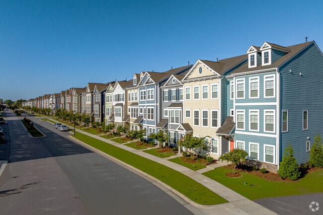 There are large communities of townhomes in Apex.