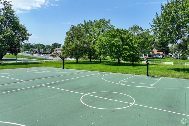 Commons Park offers many amenities for the residents of Angola including basketball courts and a wooden castle playground.