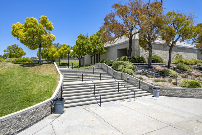 Rancho Bernardo Heights Middle School outdoor steps leads to the entrance of San Diego, CA.