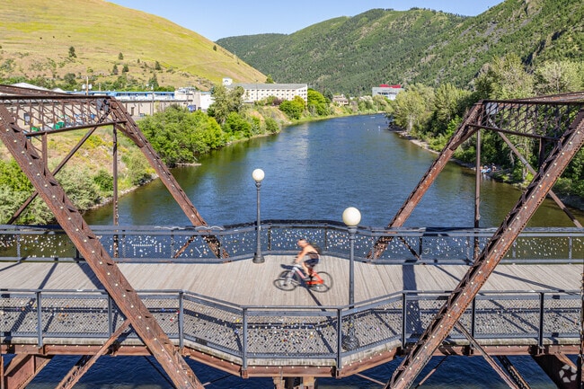Maclay Bridge is pedestrian only-- it links the university with the Heart of Missoula.