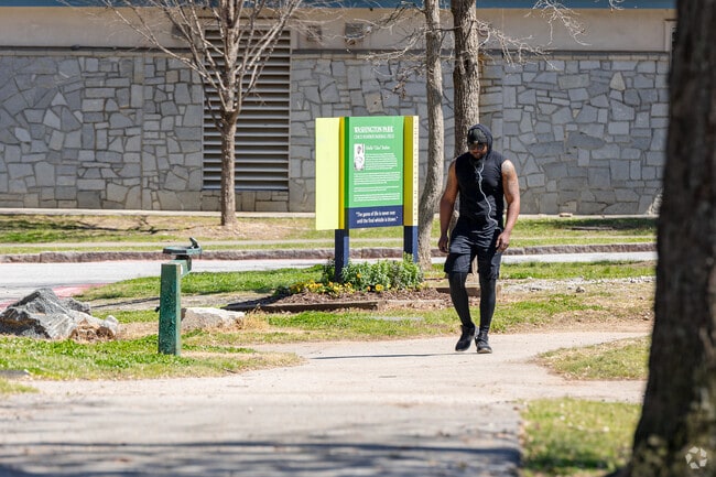 Washington Park offers walking and jogging paths that Hunter Hills locals out to exercise.