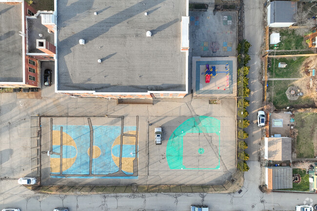 Spring Hill Elementary School has a small outdoor playground for the kids to enjoy.