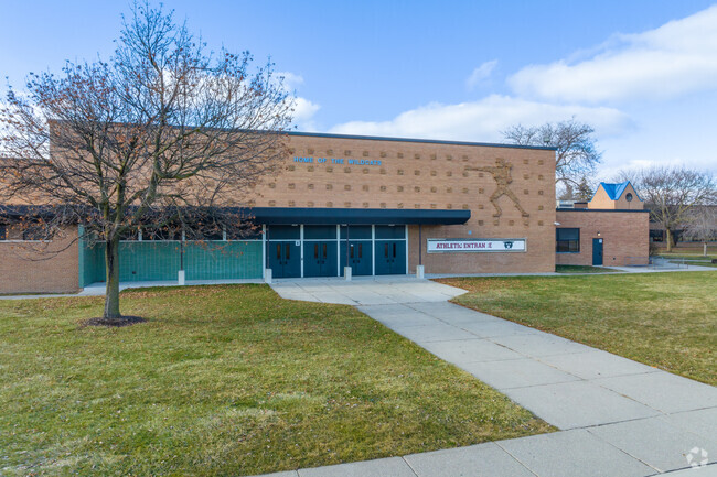 Athletic entrance at Roseville Middle School.