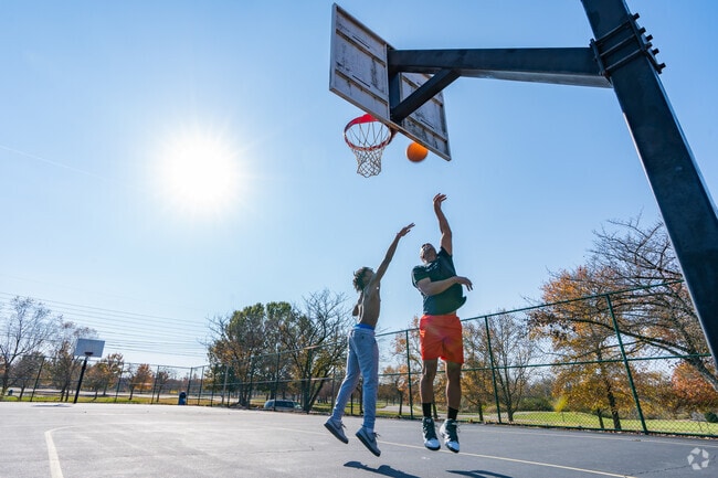 Bella Fontaine County Park features 2 basketball courts.