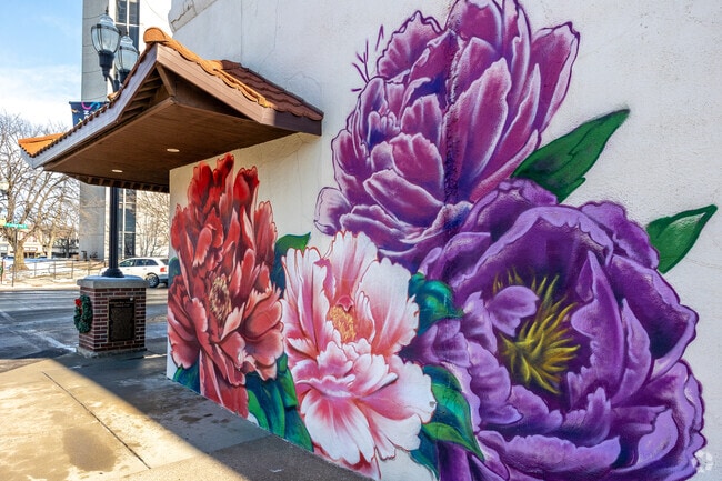 Murals abound in Jefferson, especially on the sides and rooftops of historic downtown buildings.