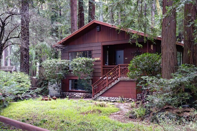 South Magnolia offers homes nestled in a redwood forest along narrow streets ending in trails up the mountain.