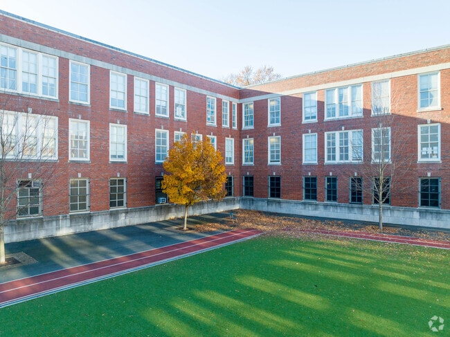 Washington Irving Middle School's courtyard is gated for childrens' safety.