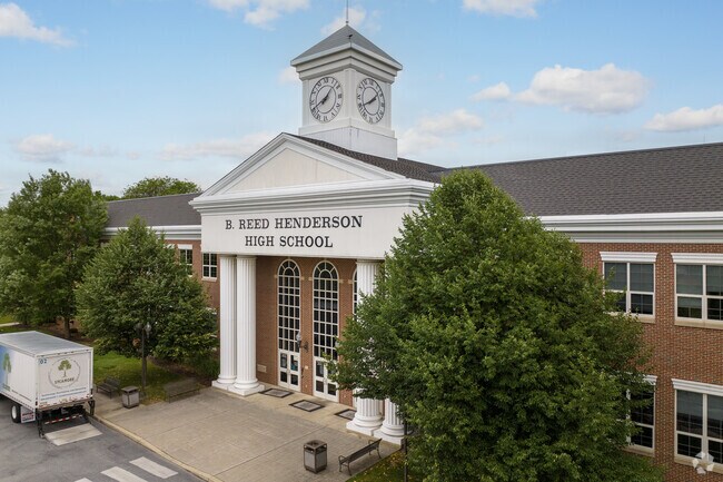 Henderson High School near East Bradford features a stately neo-classical campus.